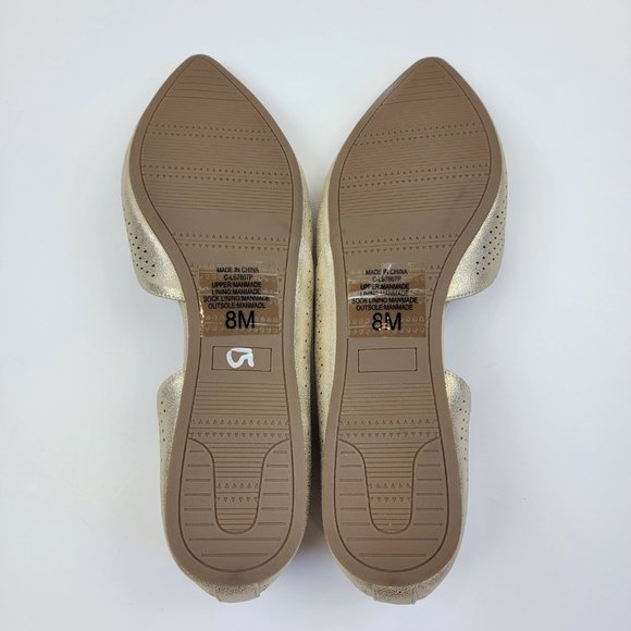 Coconuts by Matisse Gold Perforated D'orsay Pointed Toe Flats NWOT Size 8 - Picture 7 of 7